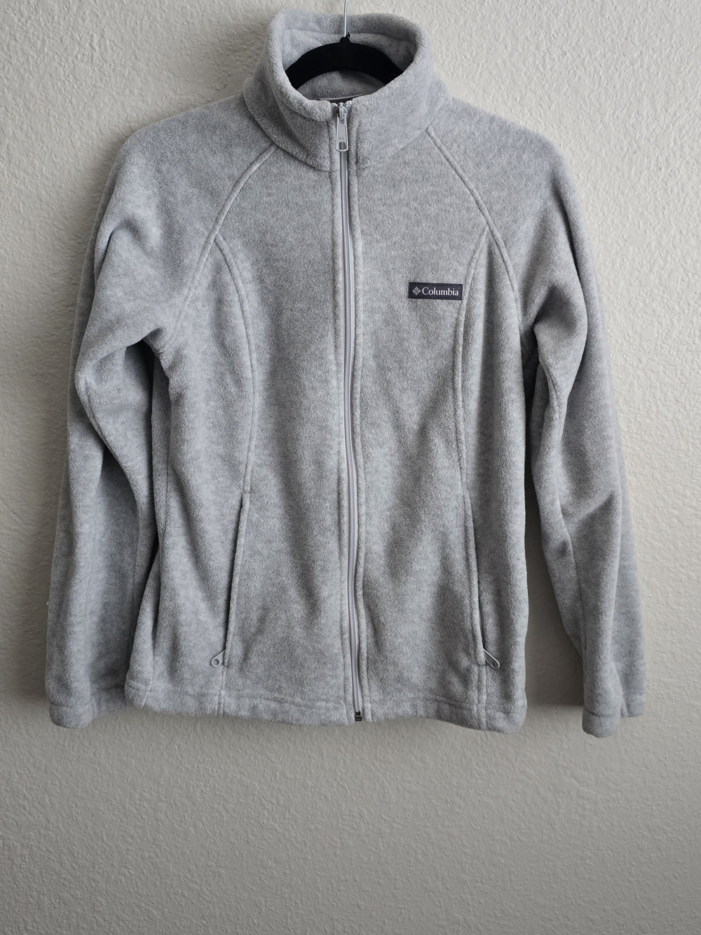Columbia Womens Light Gray Full-Zip Fleece Jacket